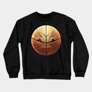 Angry Basketball With Face, Comic Crewneck Sweatshirt